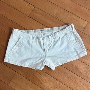 Abercrombie & Fitch White Low Rise Shorts Pink Logo 💗